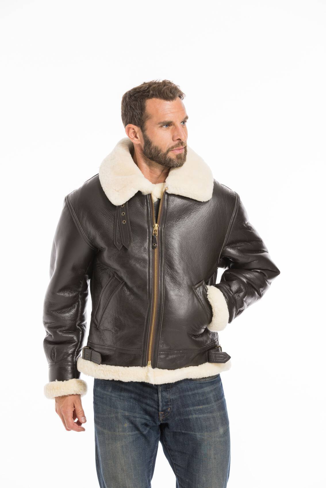 Bomber Leather jackets COCKPIT USA of leather sheep ref