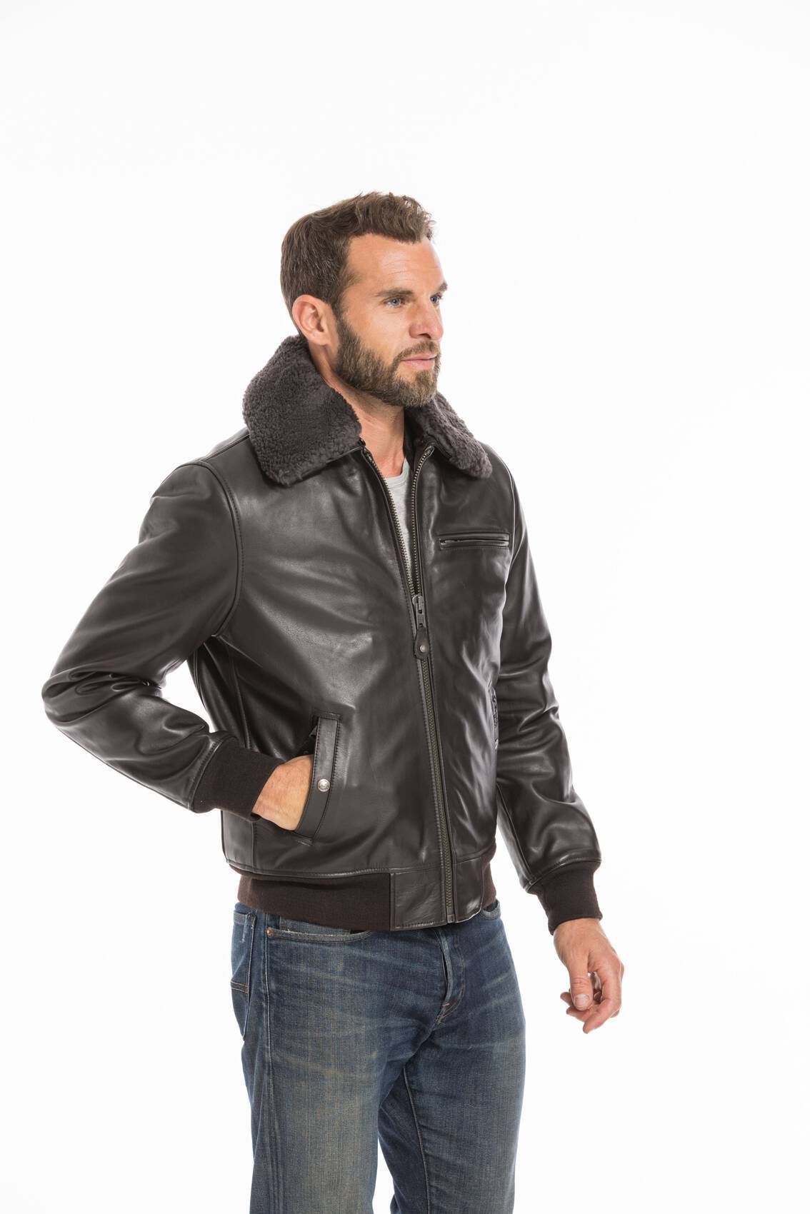 Bomber Leather jackets SCHOTT of leather calfskin ref LC 1380