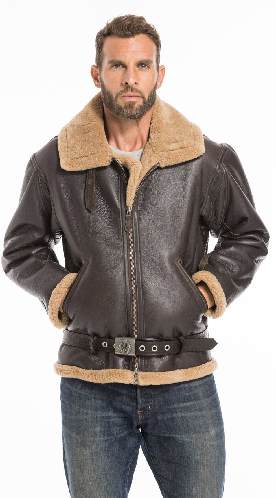 Bomber Leather jackets COCKPIT USA of leather sheep ref