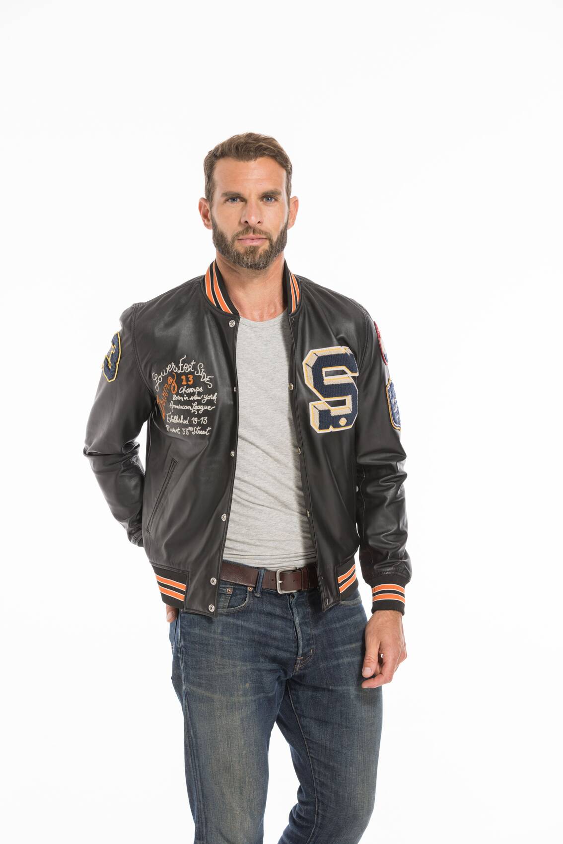 Blouson teddy schott online homme