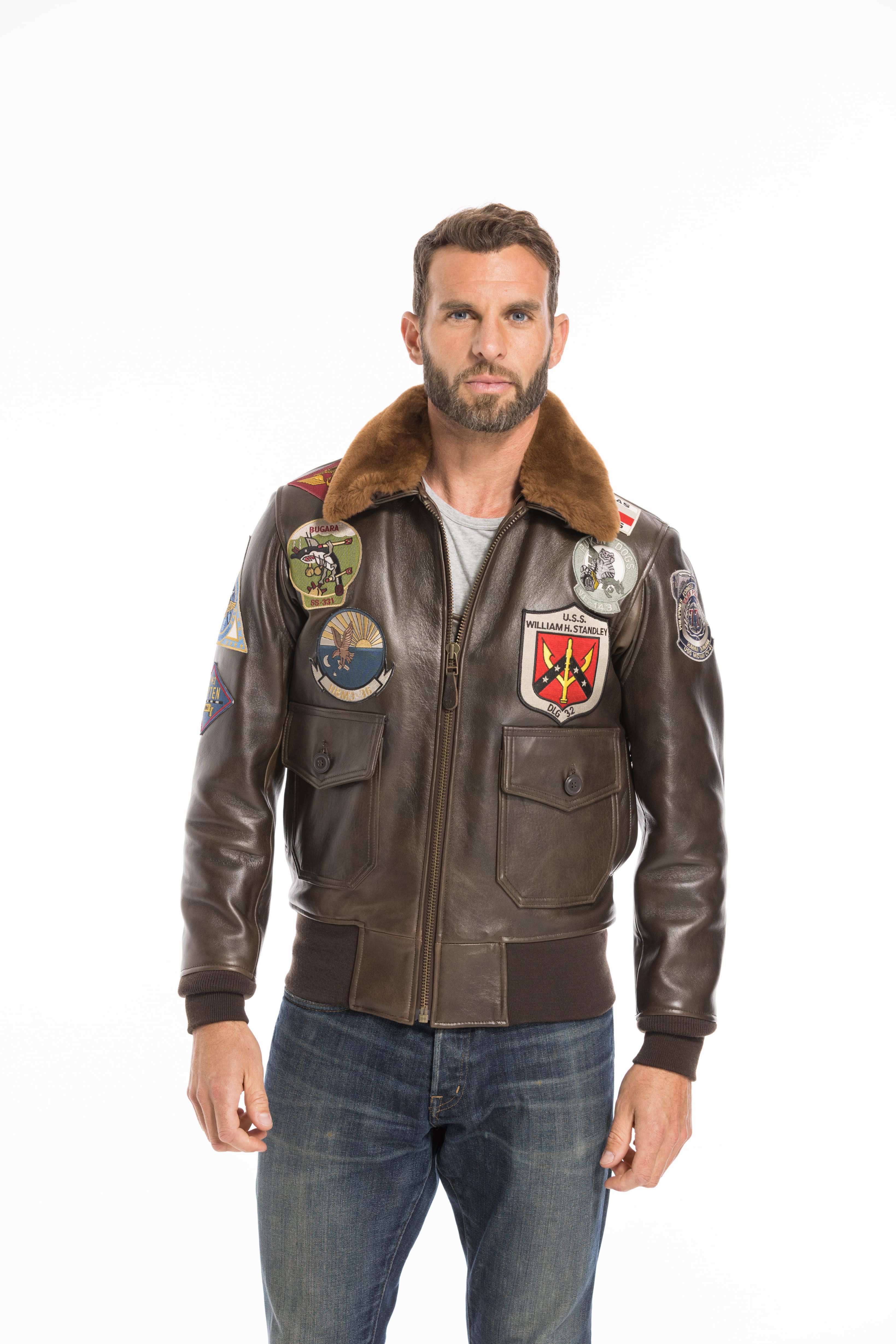 Bomber Leather jackets COCKPIT USA of leather goat-ref 