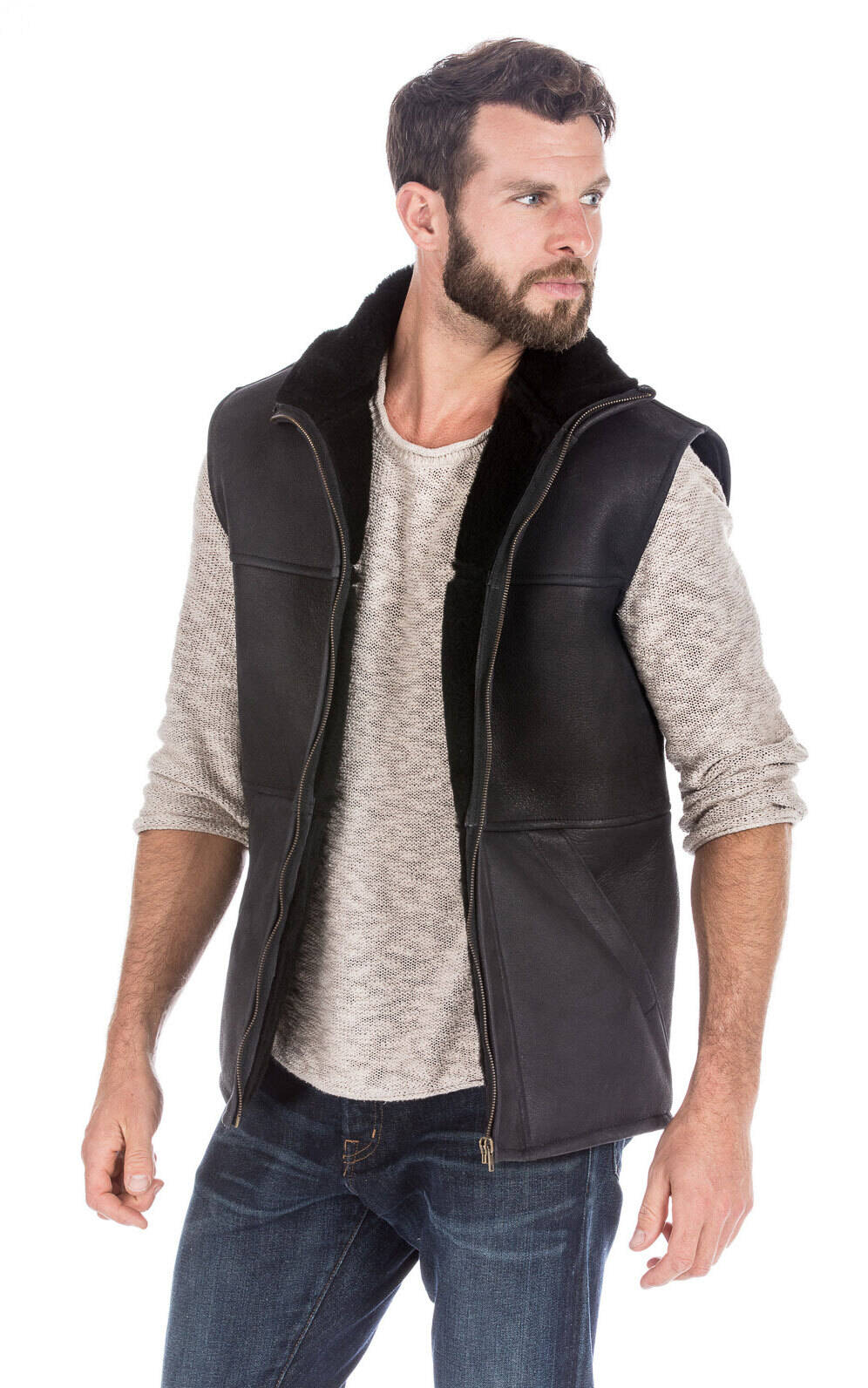 Gilet sans manches mouton chaud hiver ASPIN-14363