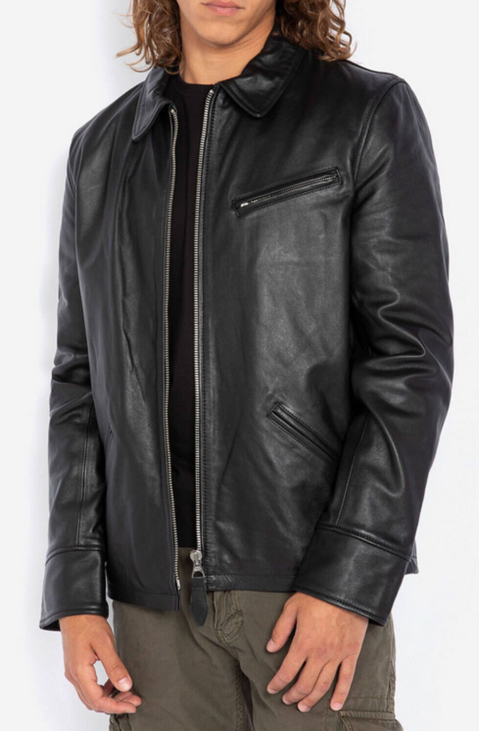 Calfskin hot sale jacket mens