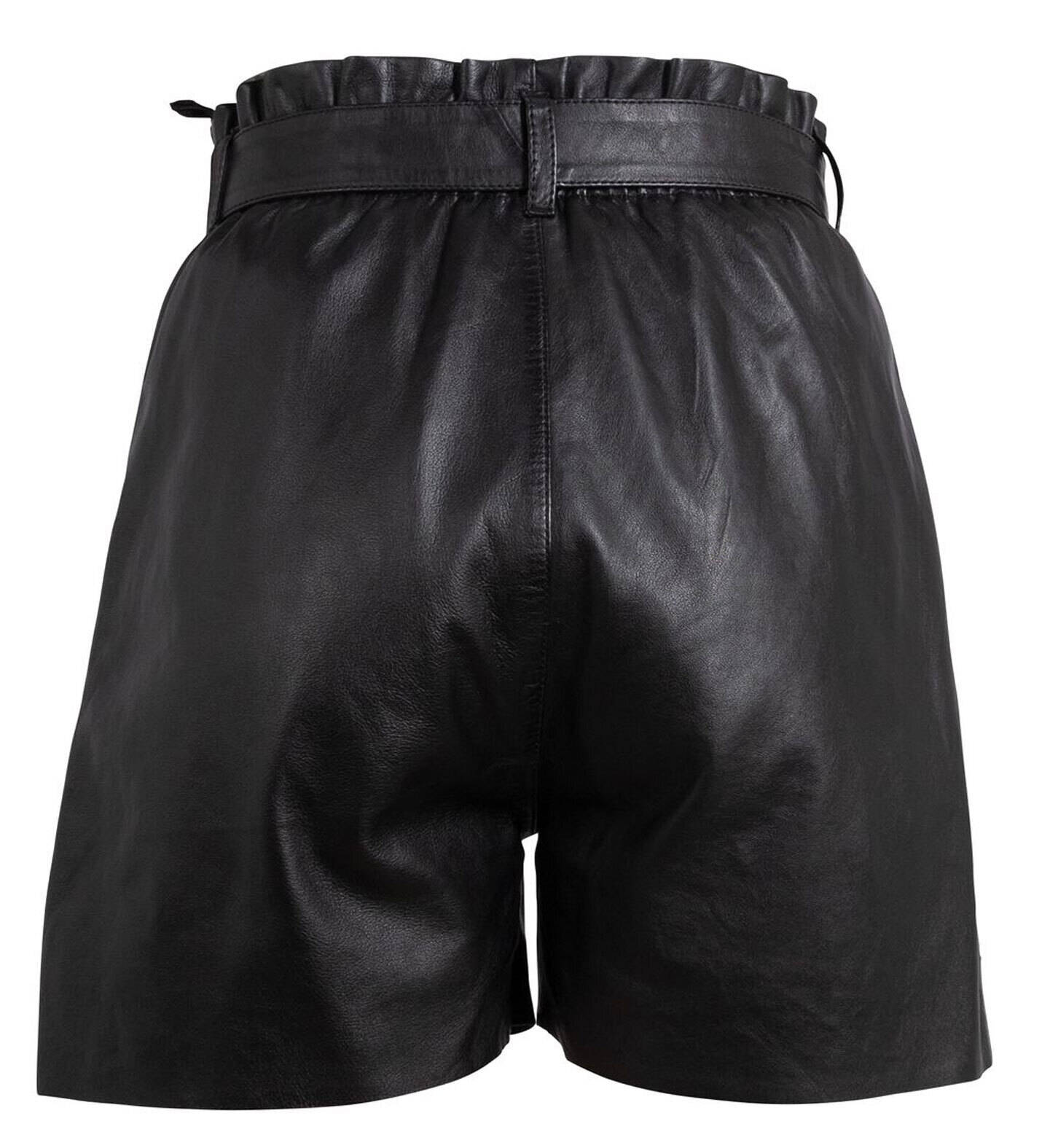 Black leather shorts women best sale