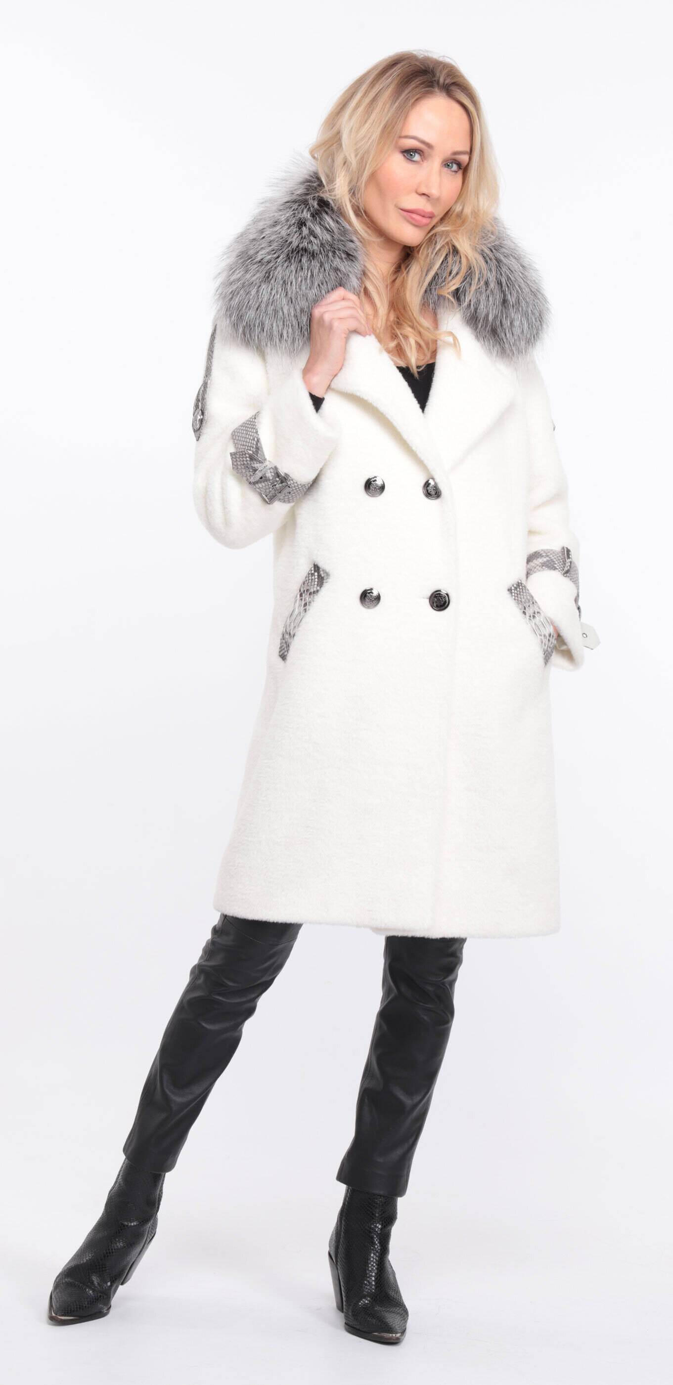 manteau amber al cantara blanc col renard argente (5)