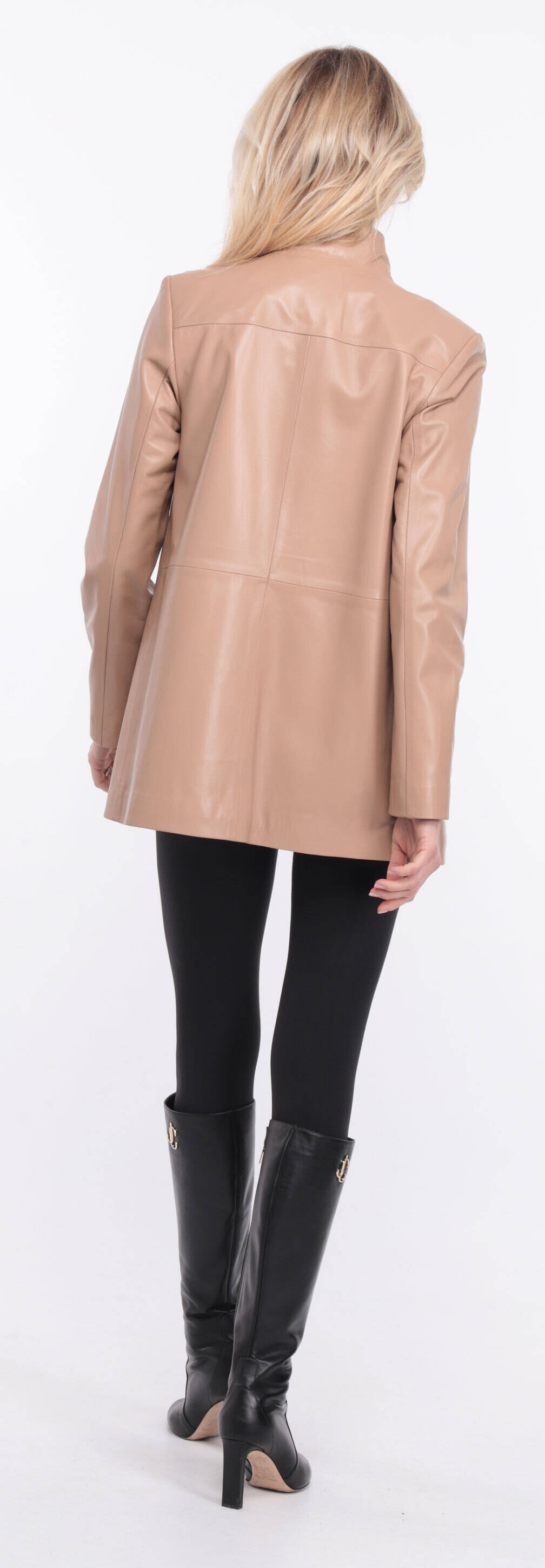 manteau cuir olivia beige  (18)