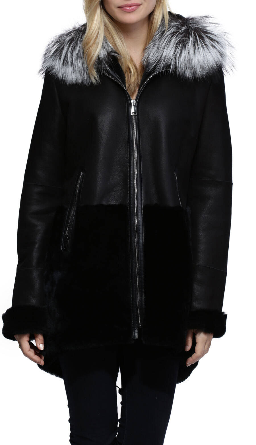 manteau mouton femme noir cosmo (3)