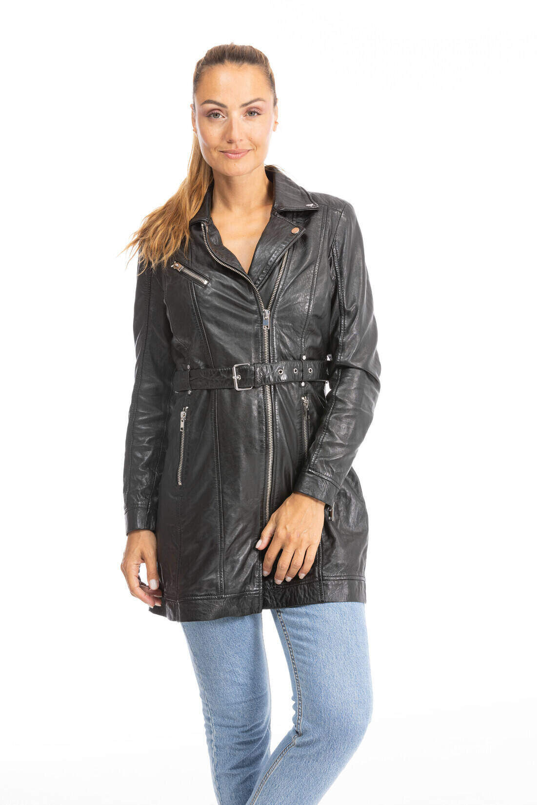 trois quart cuir femme noir dayna (5)