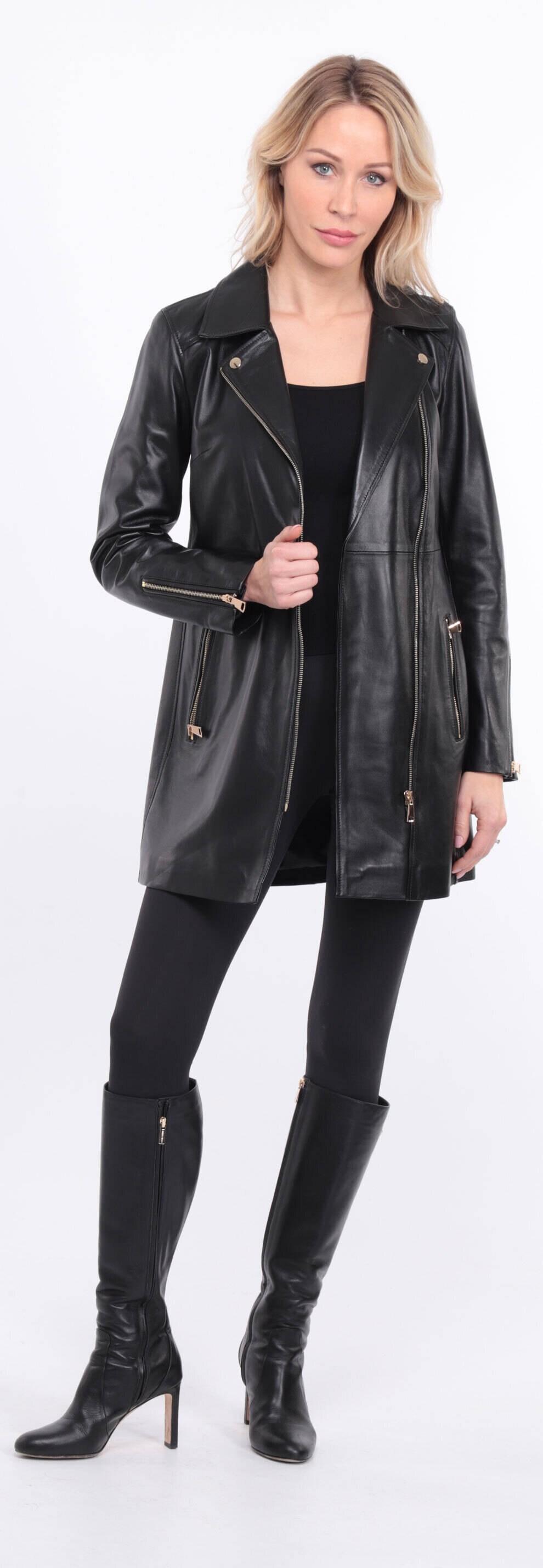 veste cuir femme flavia collar noir  (13)