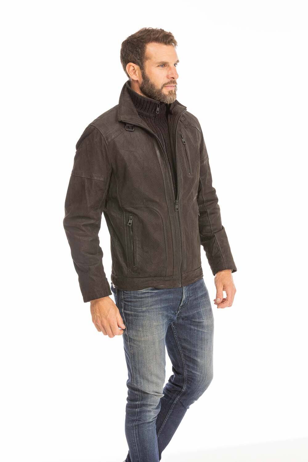 veste cuir homme franck noir marron  (13)