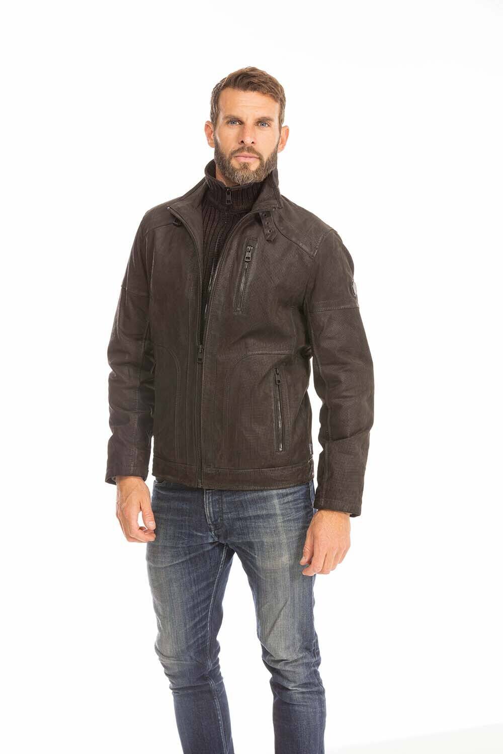 veste cuir homme franck noir marron  (14)