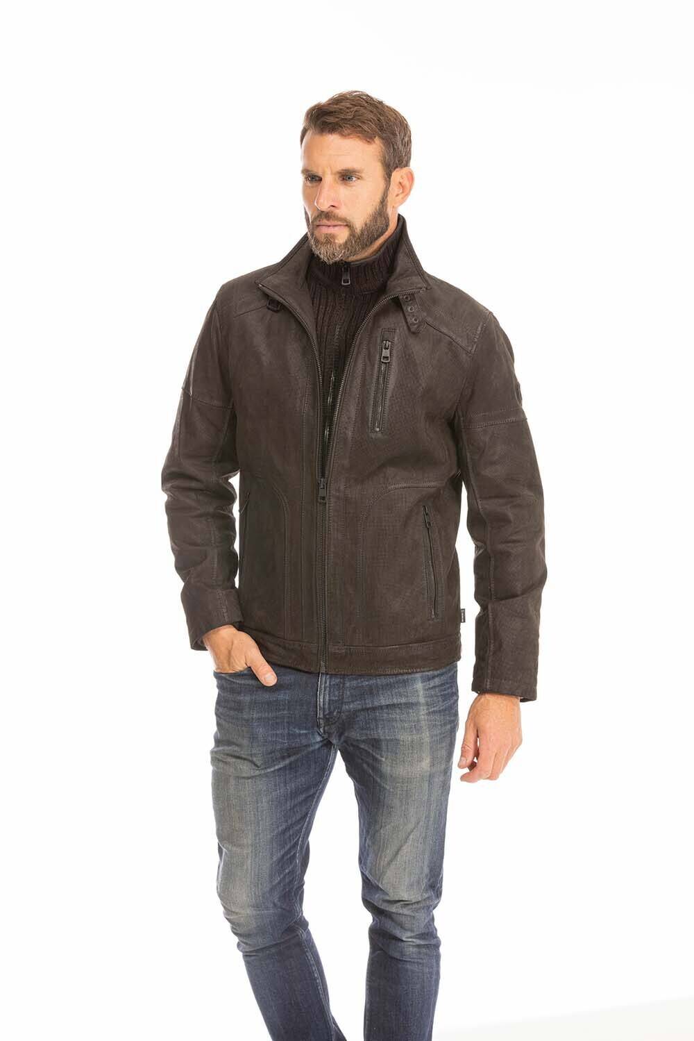 veste cuir homme franck noir marron  (15)