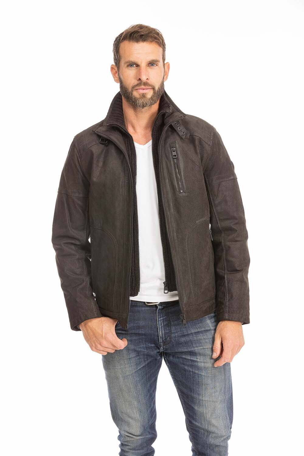 veste cuir homme franck noir marron  (4)