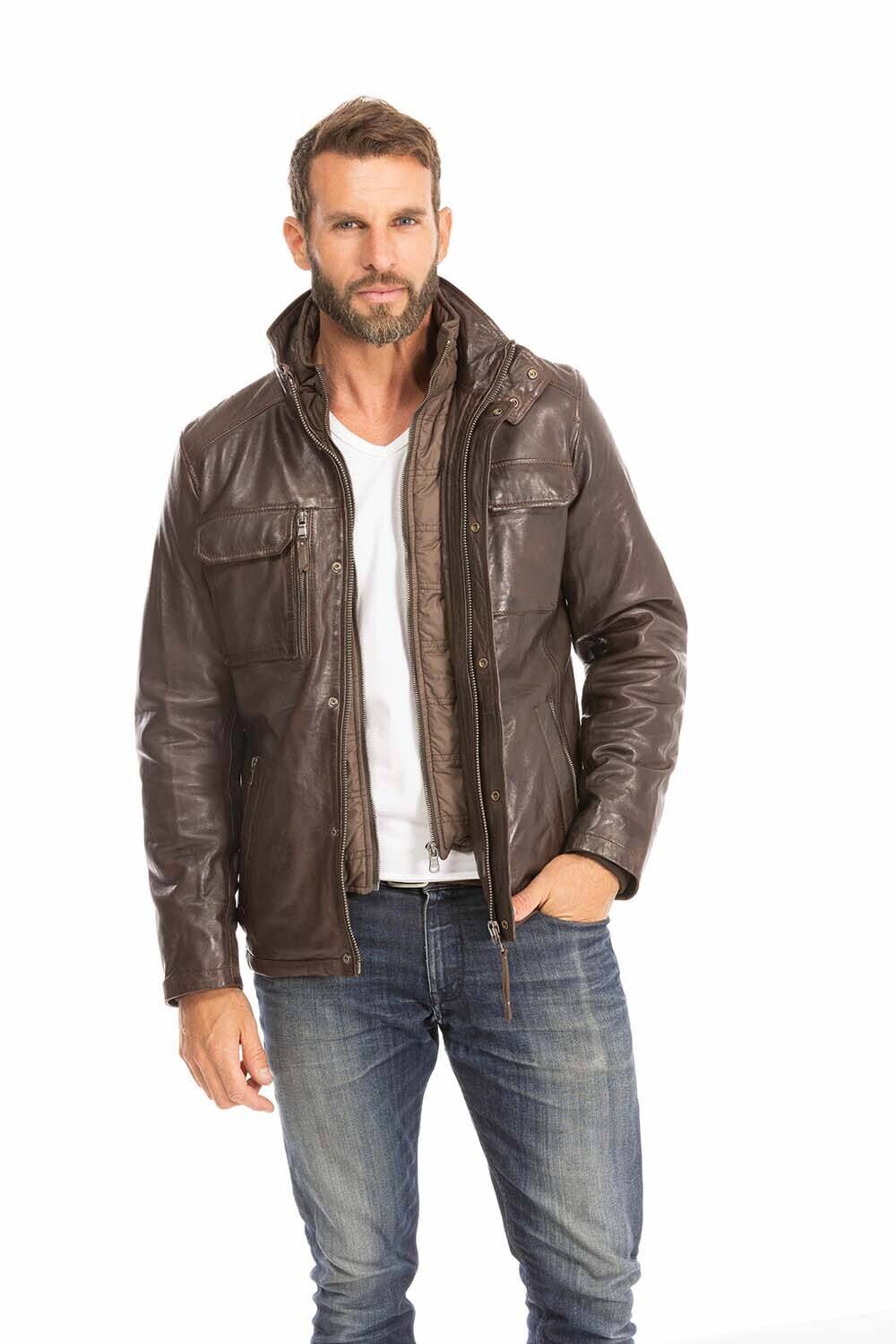 veste cuir homme marron 102911 (1)