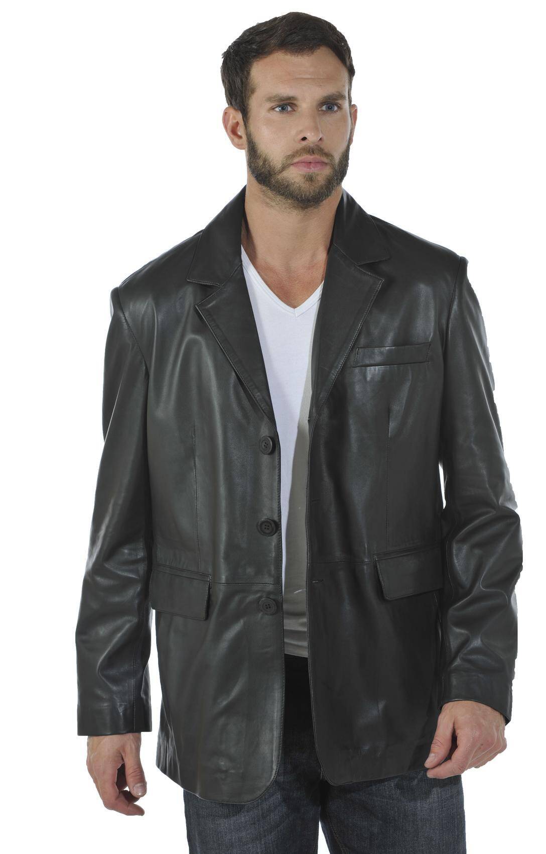 veste cuir homme classique style blazer cuir  julien face