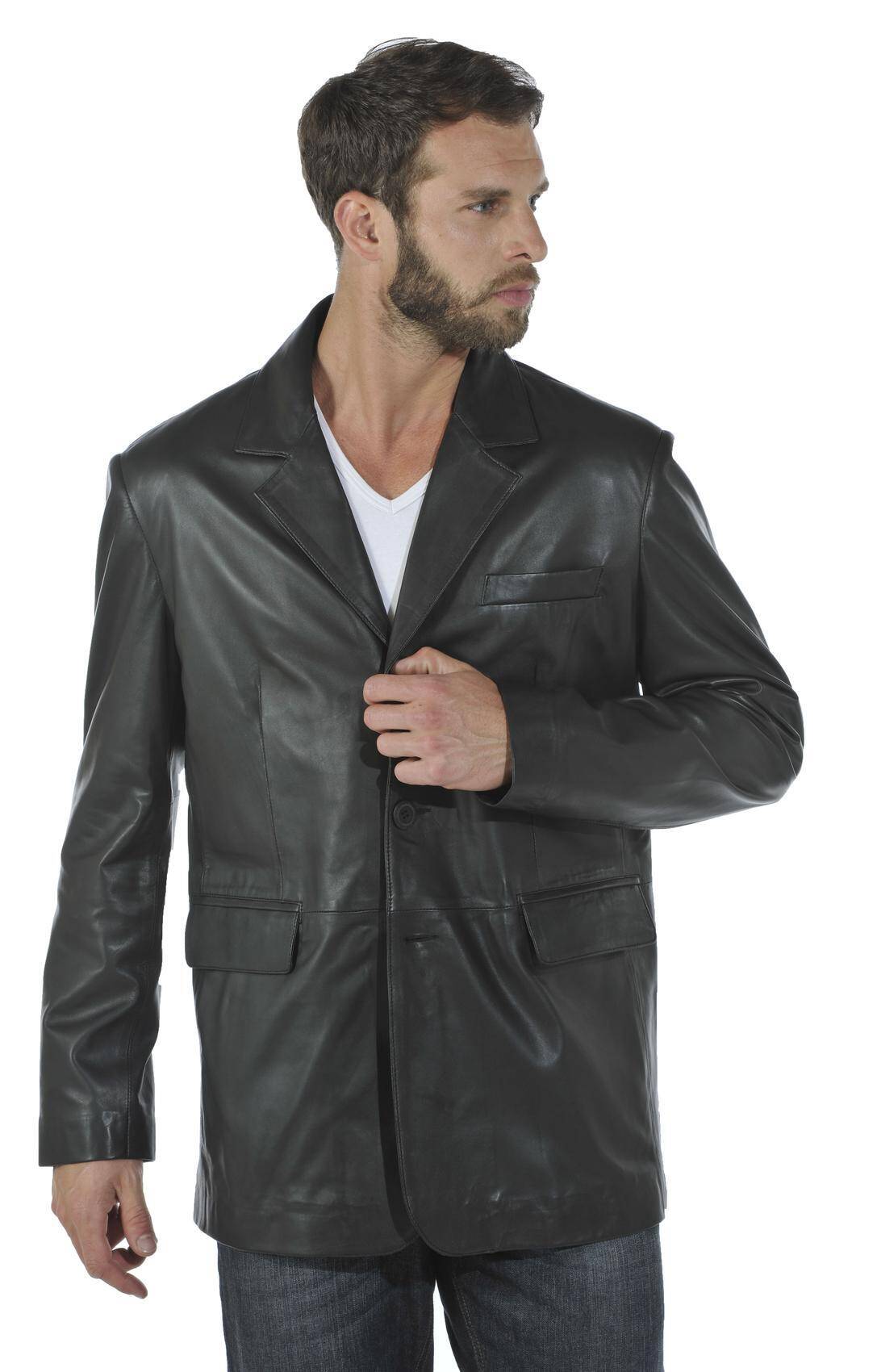 veste cuir homme classique style blazer cuir  julien pose